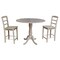 International Concepts Round 42 in Rd Pedestal Gathering Ht Table, 2 Counter Ht Stools, Gray Taupe, 42 W, 42 L, 35.5 in H K09-42DPT-S402-2 - alternate 1